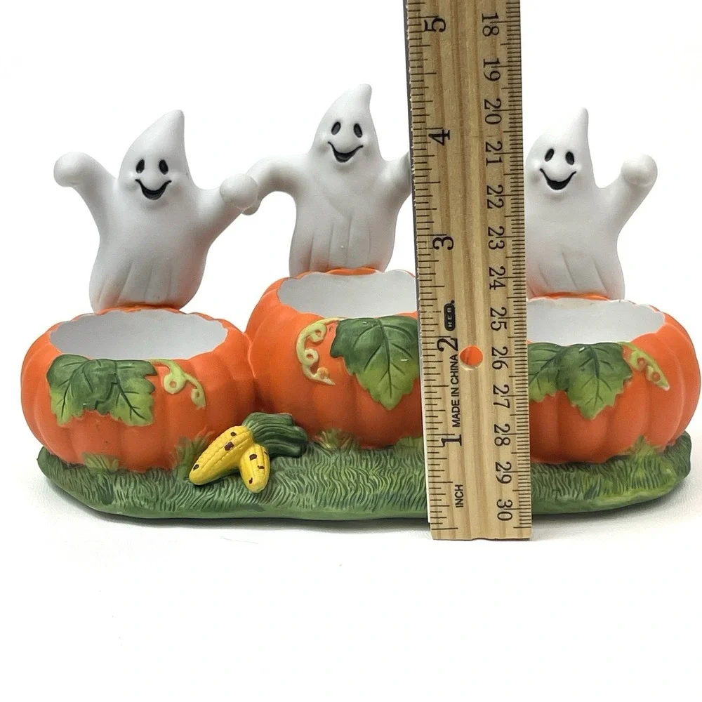 PartyLite‎ Ghost Trio Tealight Holder P7262 Retired Halloween Fall Decor